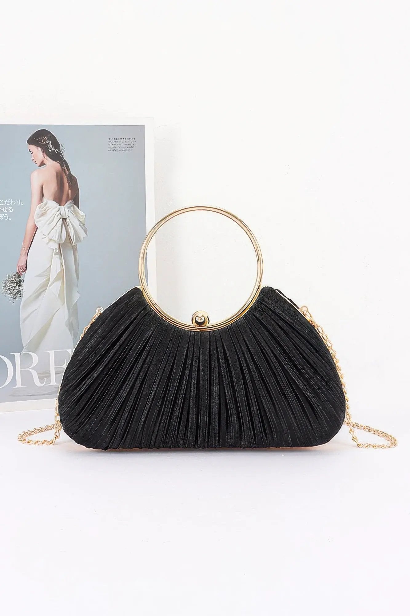 Women's Party Clutch Pleated Polyester BYMANYC ® New York ELEGANT TEXTURED EVENING PURSE - New Collection by BYMANYC New York