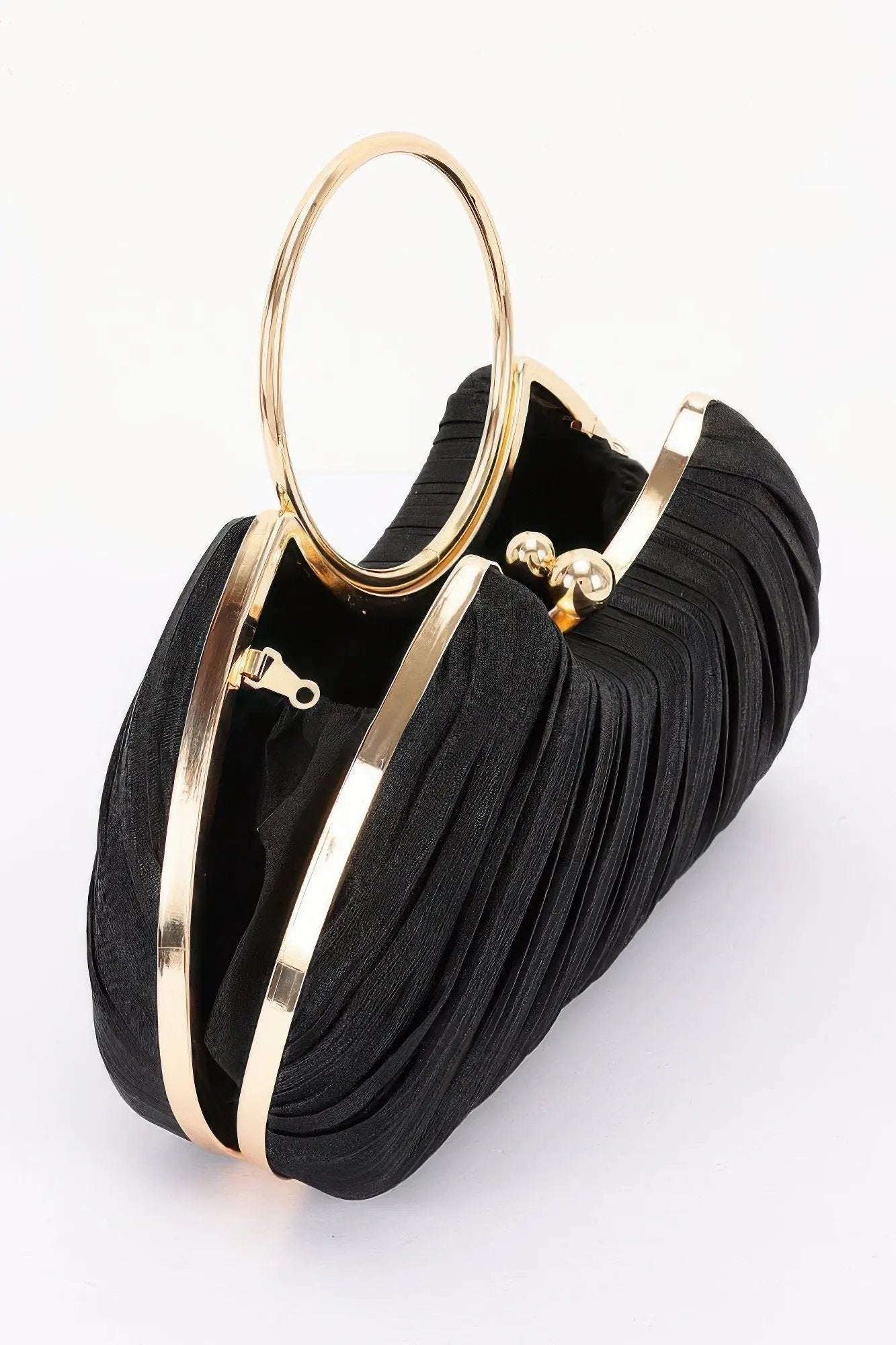 Women's Party Clutch Pleated Polyester BYMANYC ® New York ELEGANT TEXTURED EVENING PURSE - New Collection by BYMANYC New York