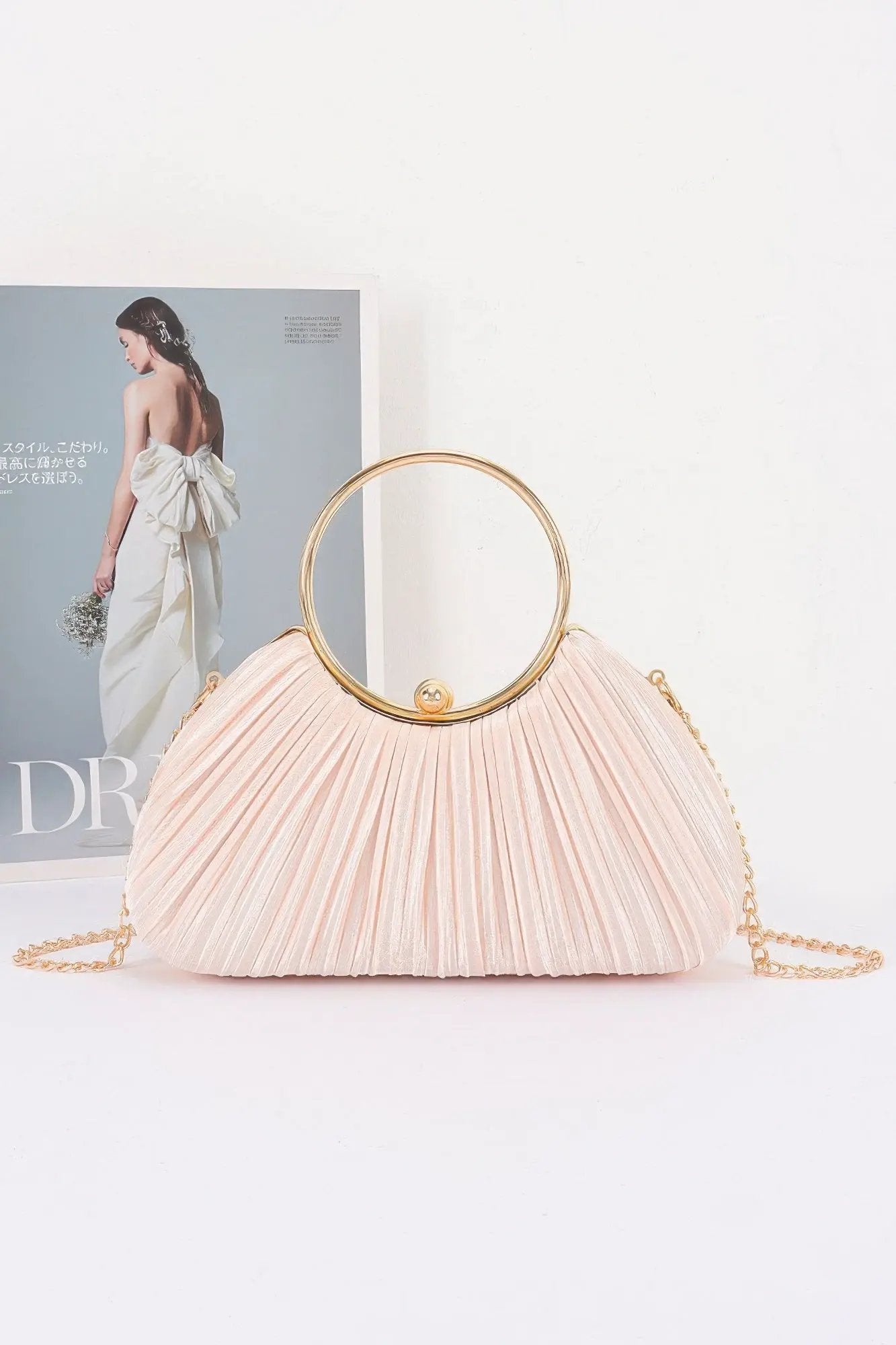 Women's Party Clutch Pleated Polyester BYMANYC ® New York ELEGANT TEXTURED EVENING PURSE - New Collection by BYMANYC New York