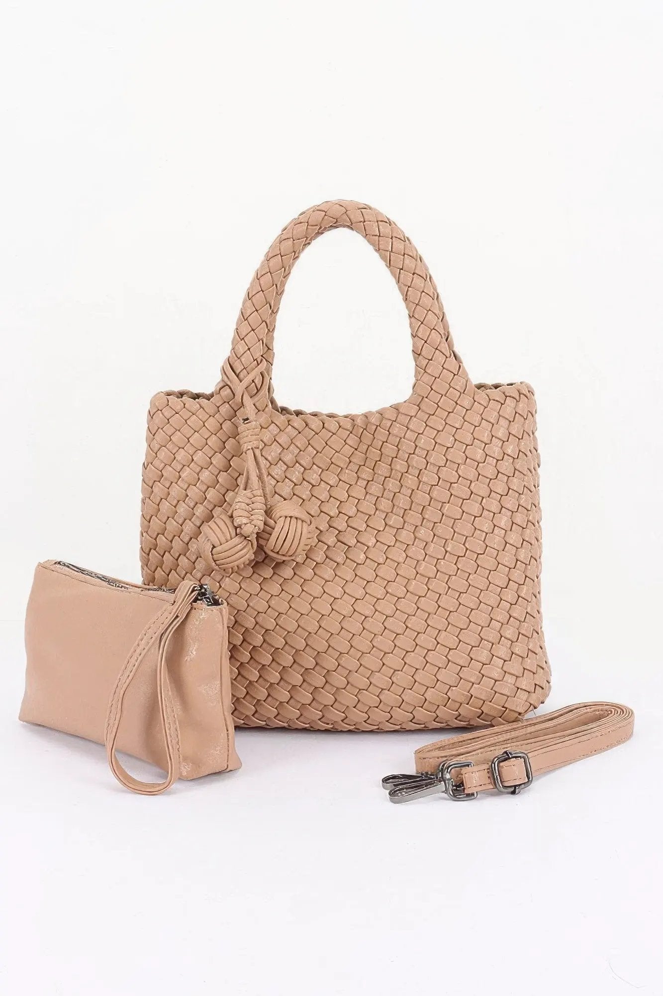 Women's Tote Bag Braided Vegan Leather BYMANYC ® New York CONTEMPORARY WOVEN SHOPPER PURSE - New Collection by BYMANYC New York