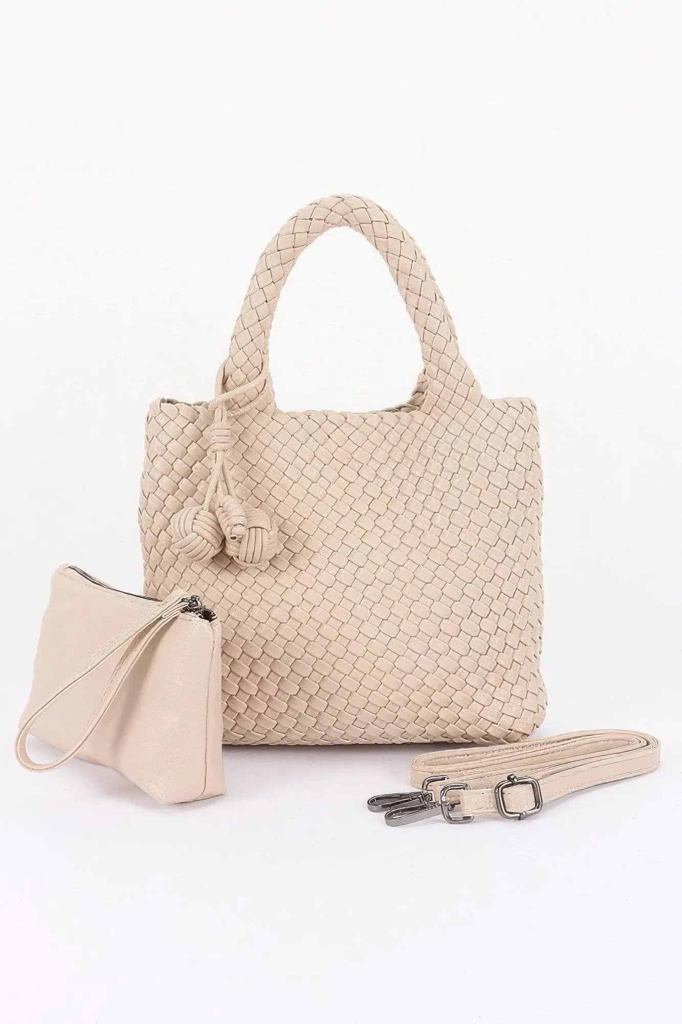 Women's Tote Bag Braided Vegan Leather BYMANYC ® New York CONTEMPORARY WOVEN SHOPPER PURSE - New Collection by BYMANYC New York