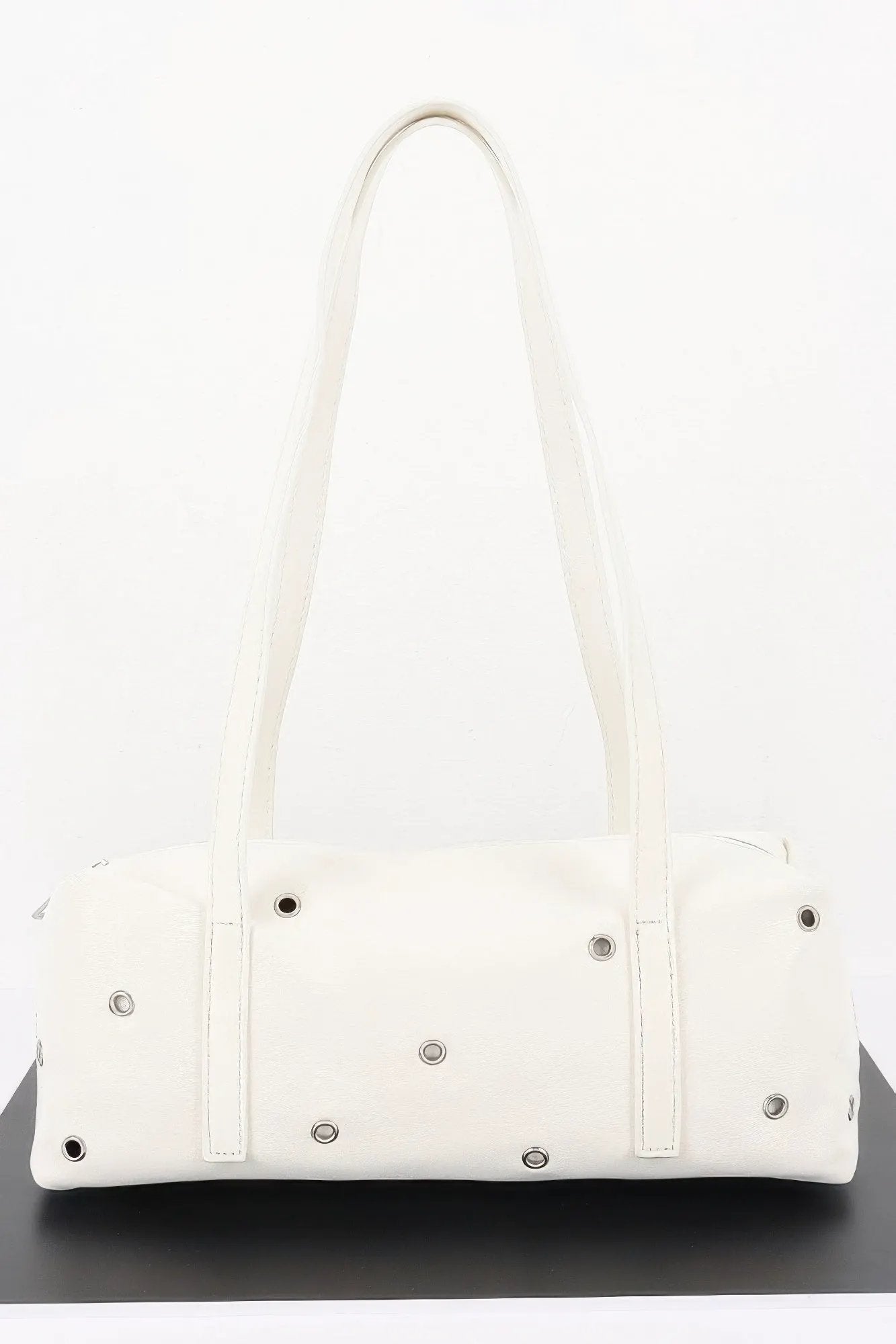 Women's Shoulder Bag Vegan Leather Eyelet Studded Rectangular BYMANYC ® New York CONTEMPORARY HARDWARE STRUCTURED PURSE - New Collection by BYMANYC New York