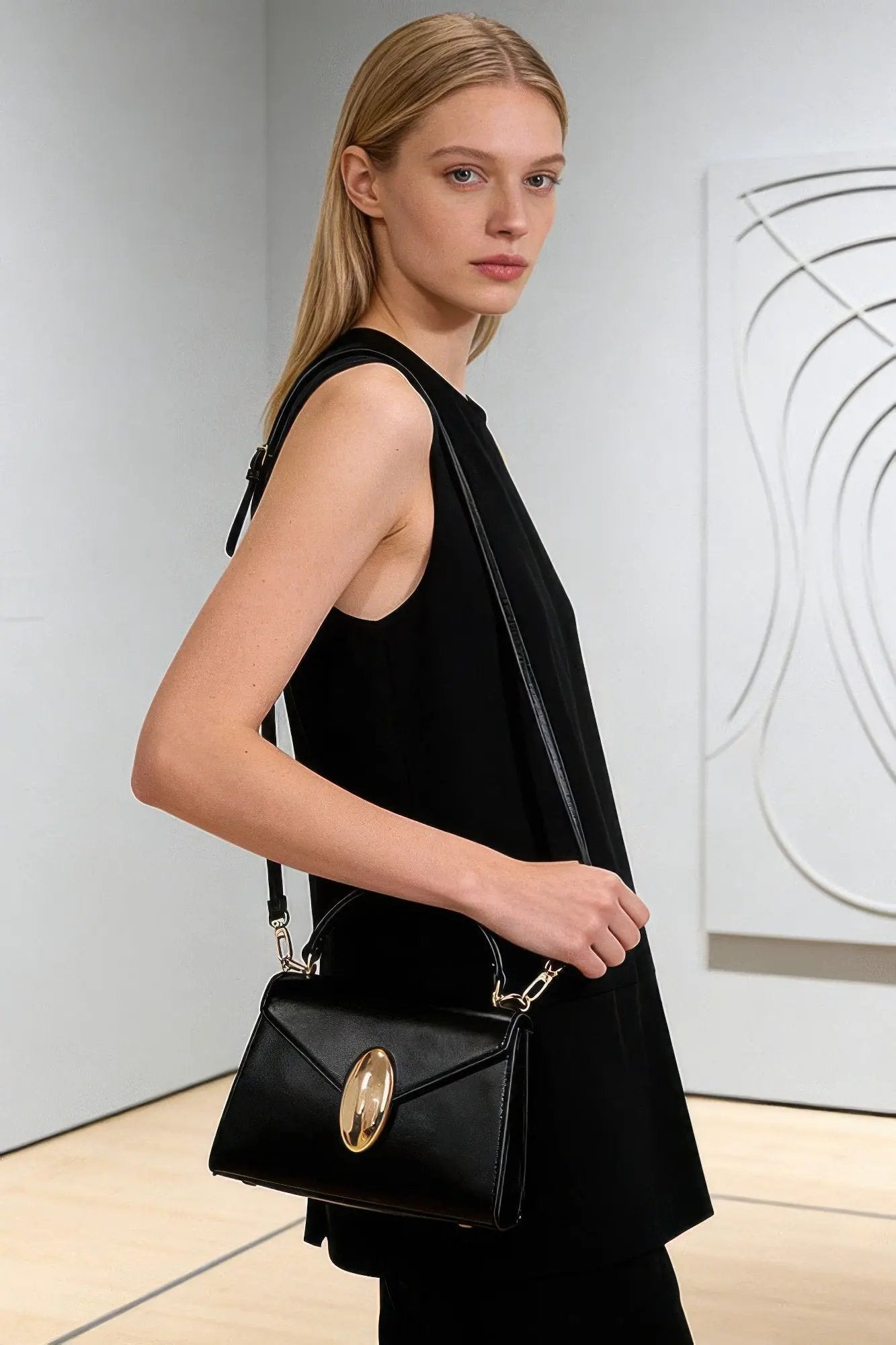 Women's Top Handle Bag Vegan Leather Flap BYMANYC ® New York CONTEMPORARY SLEEK STRUCTURED PURSE - New Collection by BYMANYC New York