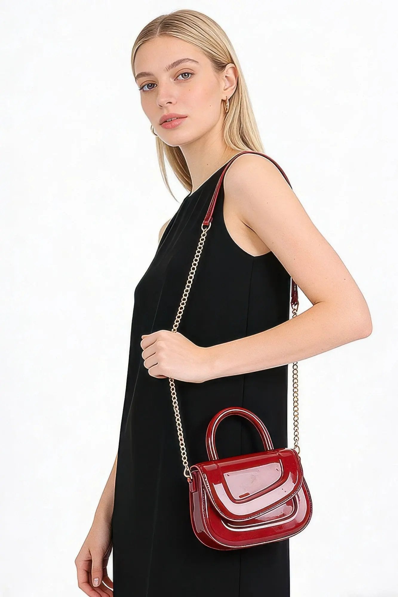 Women's Top Handle Bag Patent Leather BYMANYC ® New York GLOSSY SLEEK STRUCTURED PURSE - New Collection by BYMANYC New York