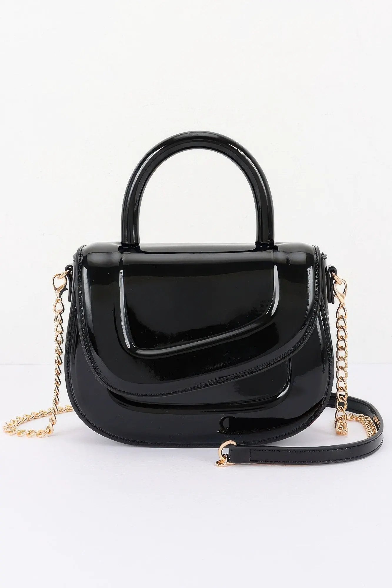Women's Top Handle Bag Patent Leather BYMANYC ® New York GLOSSY SLEEK STRUCTURED PURSE - New Collection by BYMANYC New York
