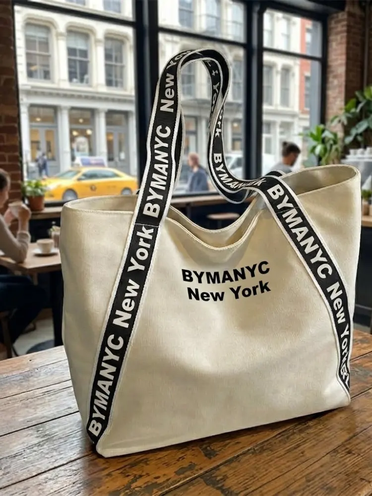 WOMEN'S BAG Cream Canvas Tote SOHO - BYMANYC ® New York by BYMANYC ® New York