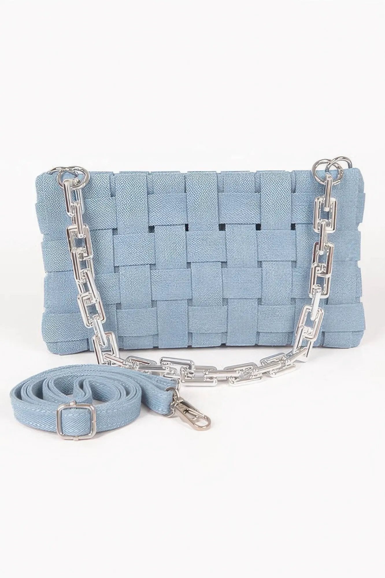 WOMEN'S BAG TRIBECA Denim Braided Chain Shoulder – BYMANYC ® New York by BYMANYC ® New York