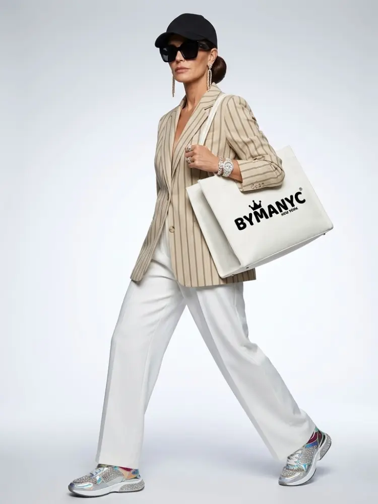 WOMEN'S BLAZER Beige Striped NOLITA - BYMANYC ® New York by BYMANYC ® New York