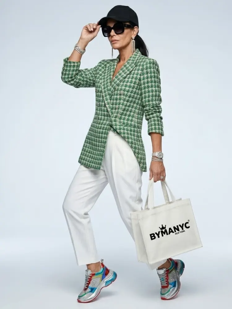 WOMEN'S BLAZER Green Tweed TRIBECA - BYMANYC ® New York by BYMANYC ® New York