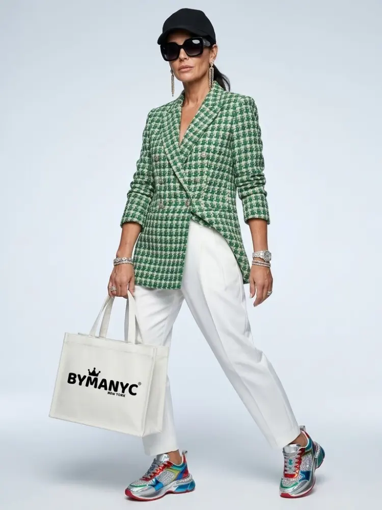 WOMEN'S BLAZER Green Tweed TRIBECA - BYMANYC ® New York by BYMANYC ® New York