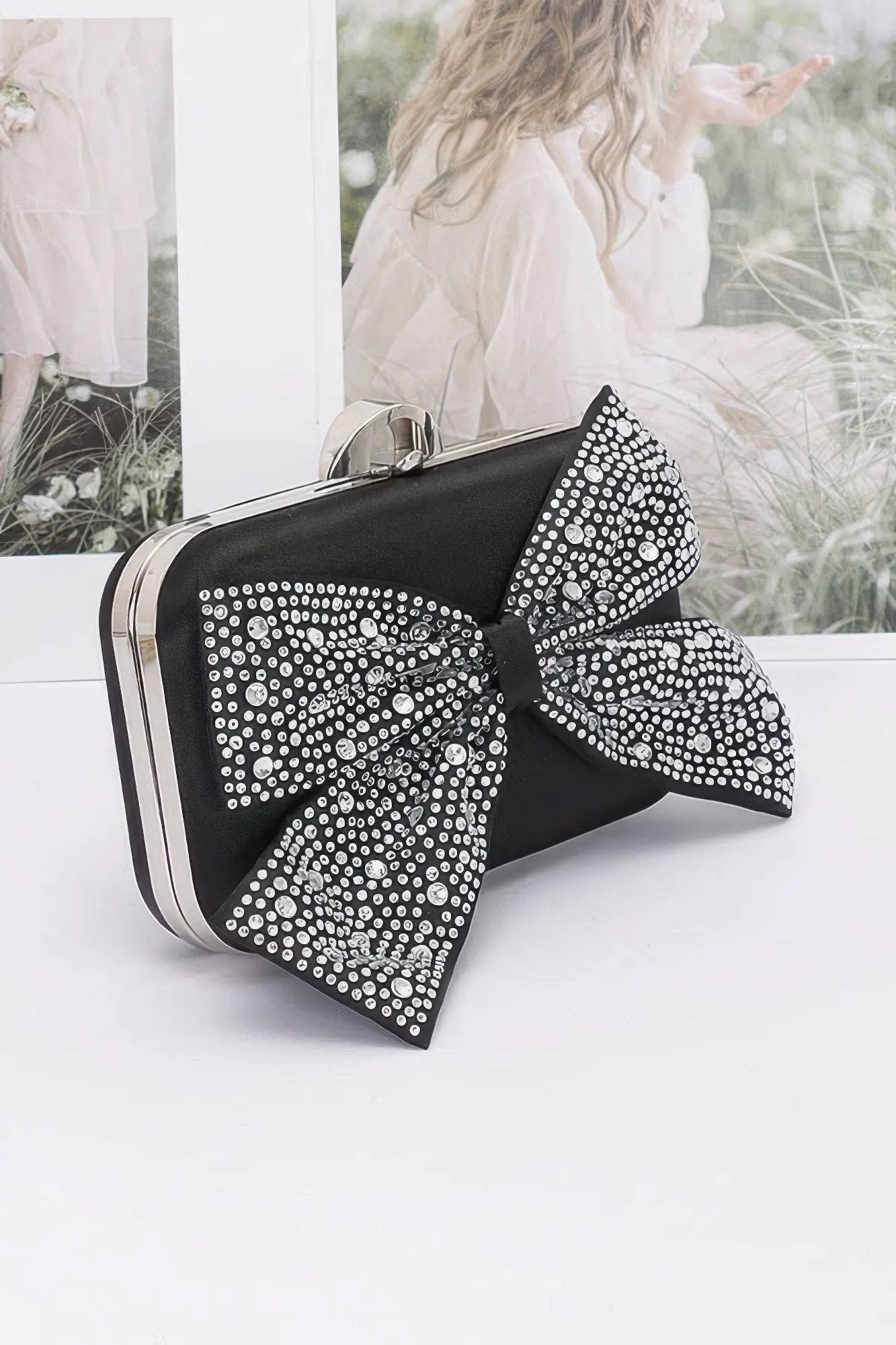 Astor Rhinestone Ribbon Clutch BYMANYC New York Women Glam by BYMANYC ® New York