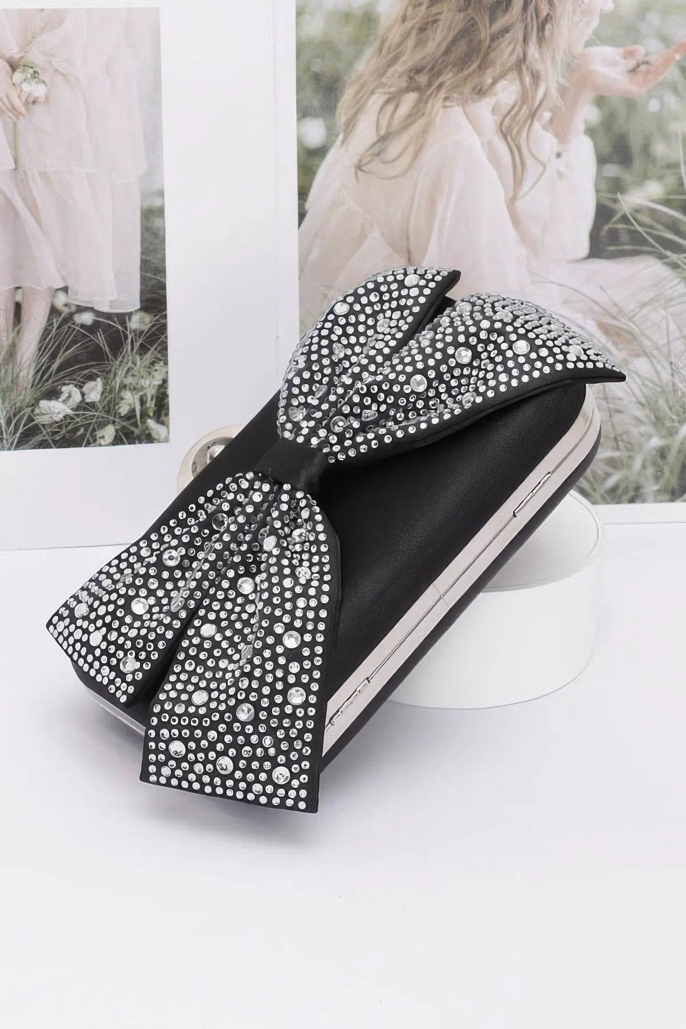 Astor Rhinestone Ribbon Clutch BYMANYC New York Women Glam by BYMANYC ® New York