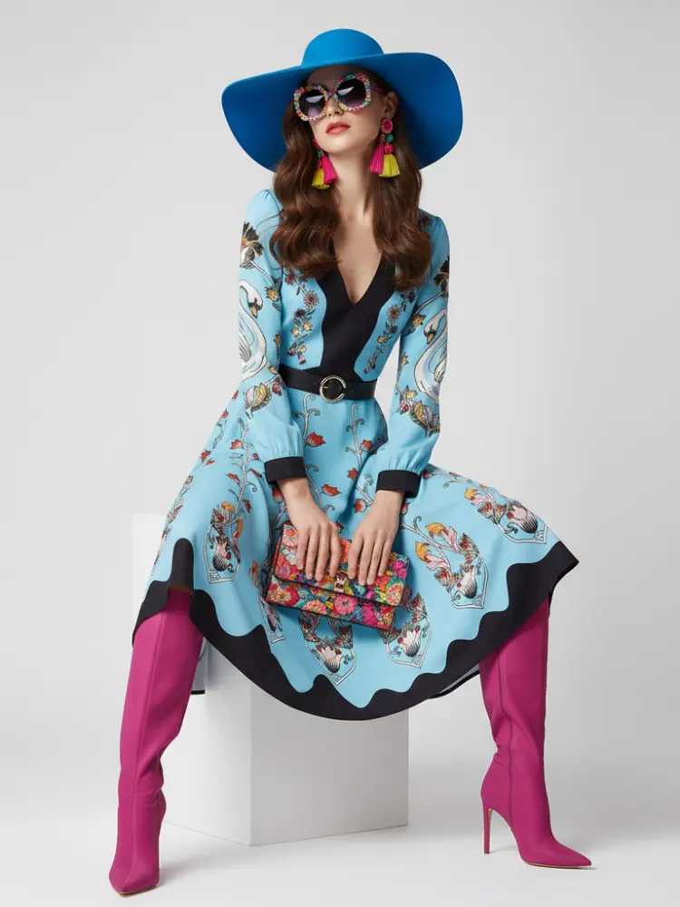 Waist-Cinched Floral Dress, The Met | Women - BYMANYC ® New York by BYMANYC ® New York