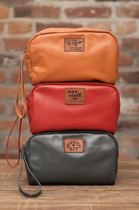 Wander Personalized Leather Cosmetic Bag by ELF