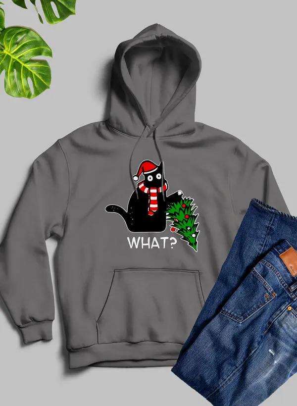 What Cat Christmas Tree Hoodie by Merch