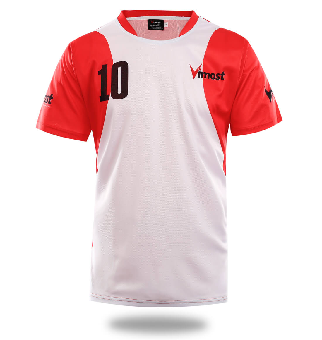 Custom White Red Soccer Jersey-0