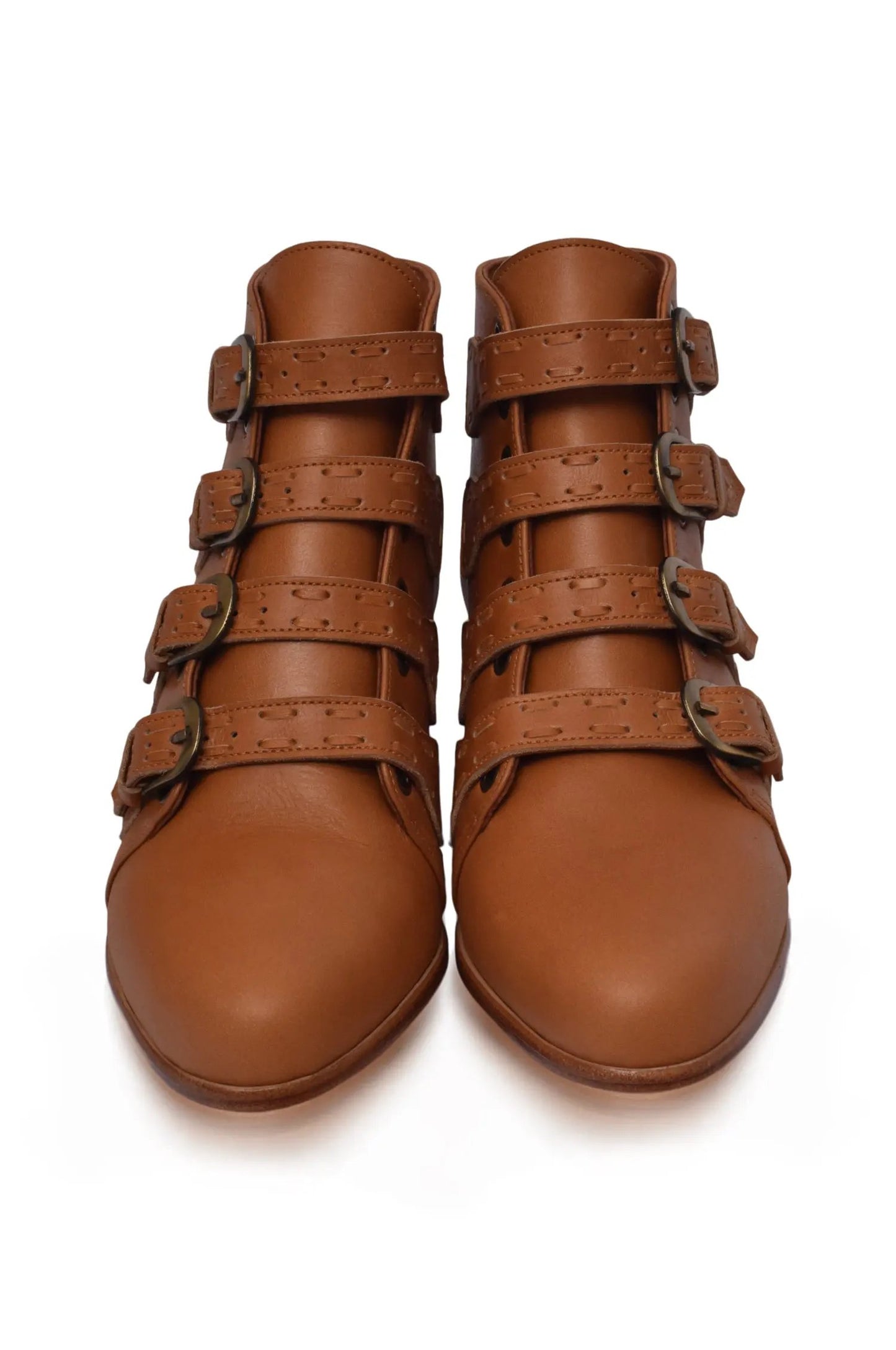 Wild Rose Leather Ankle Booties by ELF