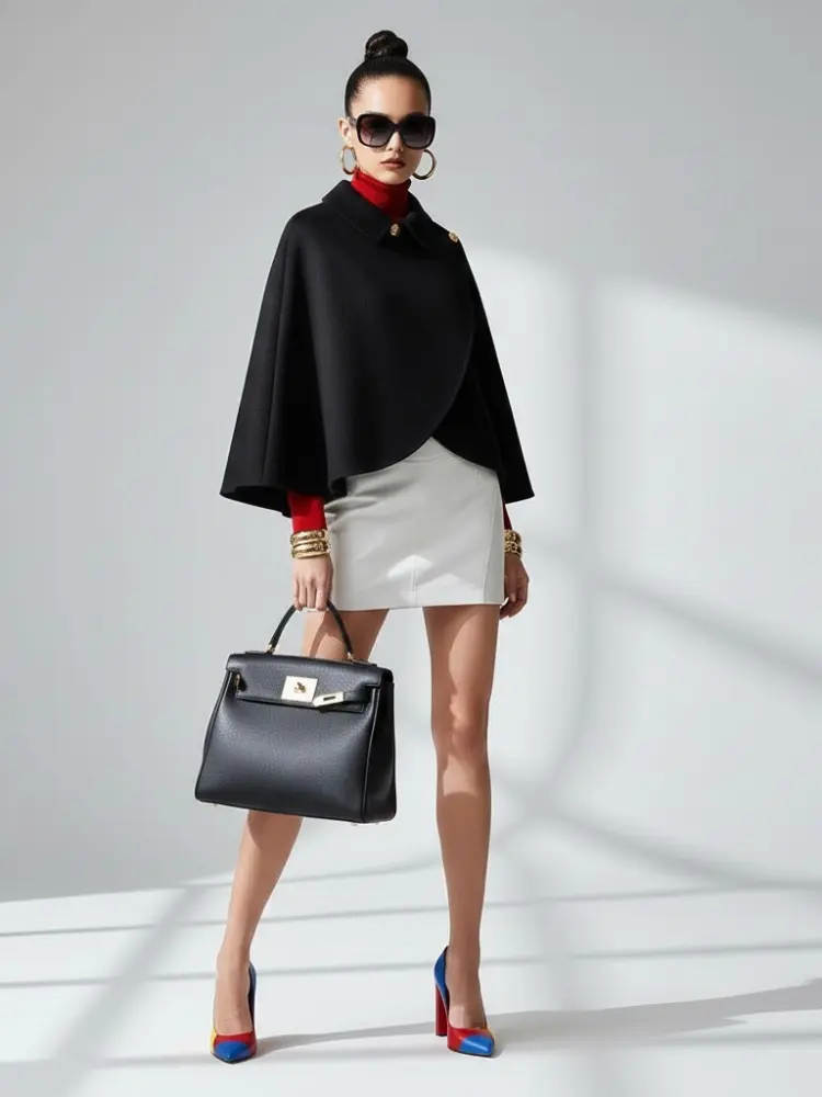 Woman’s Eco-Chic Cape Jacket: TRIBECA New Eco-Fashion Collection | BYMANYC ® New York by BYMANYC ® New York