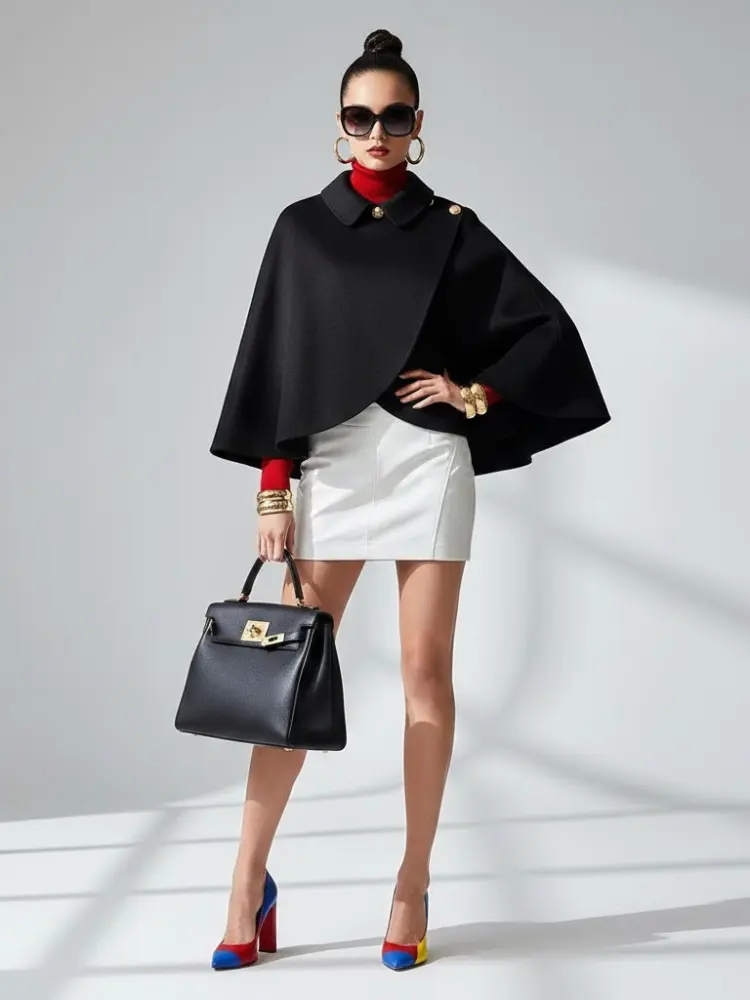 Woman’s Eco-Chic Cape Jacket: TRIBECA New Eco-Fashion Collection | BYMANYC ® New York by BYMANYC ® New York