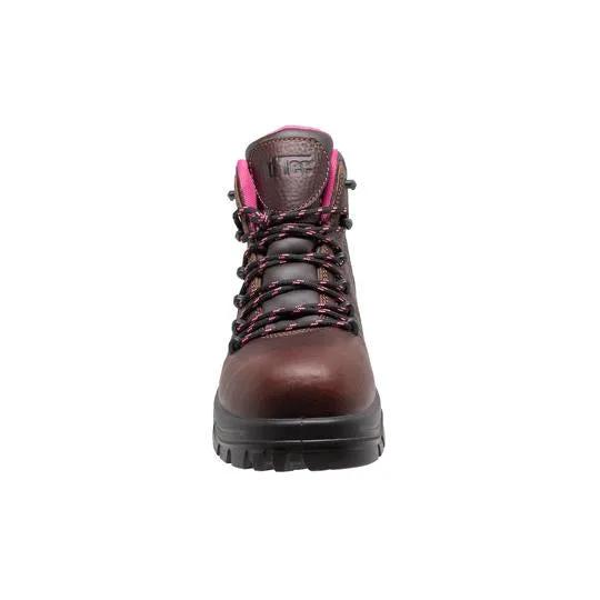 Women 6'' Waterproof Soft Toe Work Boot Brown Leather Boots by AdTec
