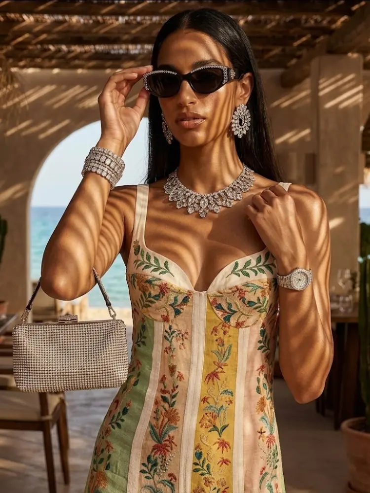 Women Strapless Floral Dress, IBIZA - BYMANYC ® New York by BYMANYC ® New York
