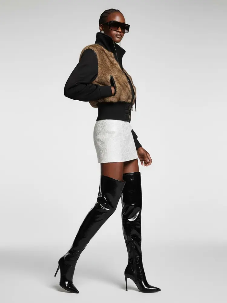 Women's Bomber Jacket with Faux Fur - CROWN HEIGHTS: New Collection COUTURE in BROOKLYN - BYMANYC ® New York by BYMANYC ® New York