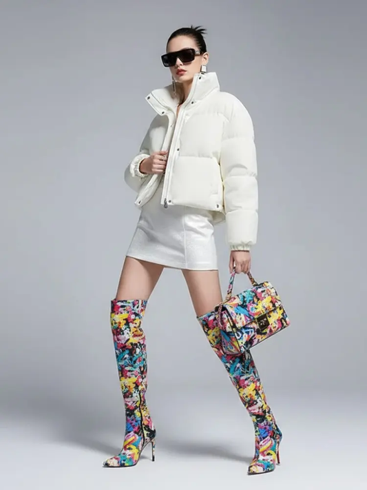 Women's Cropped Puffer Jacket GREENWICH New Collection Couture in Manhattan BYMANYC ® New York by BYMANYC ® New York