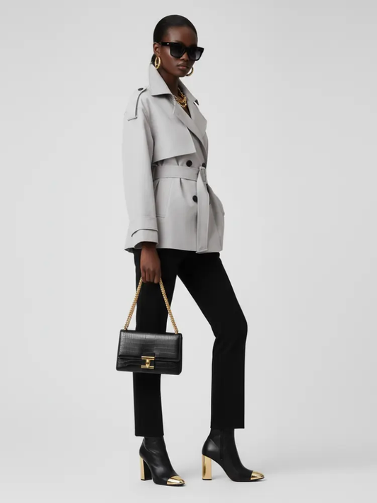 Women's Cropped Trench Jacket DUMBO ECO FASHION BYMANYC ® New York by BYMANYC ® New York