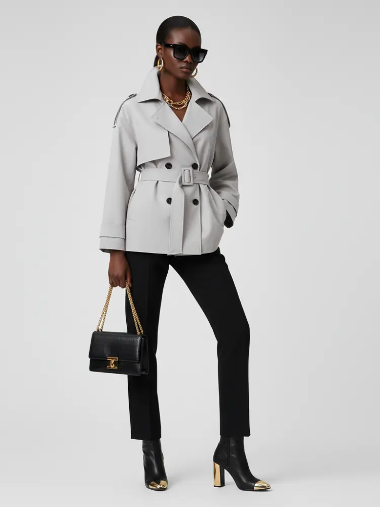 Women's Cropped Trench Jacket DUMBO ECO FASHION BYMANYC ® New York by BYMANYC ® New York
