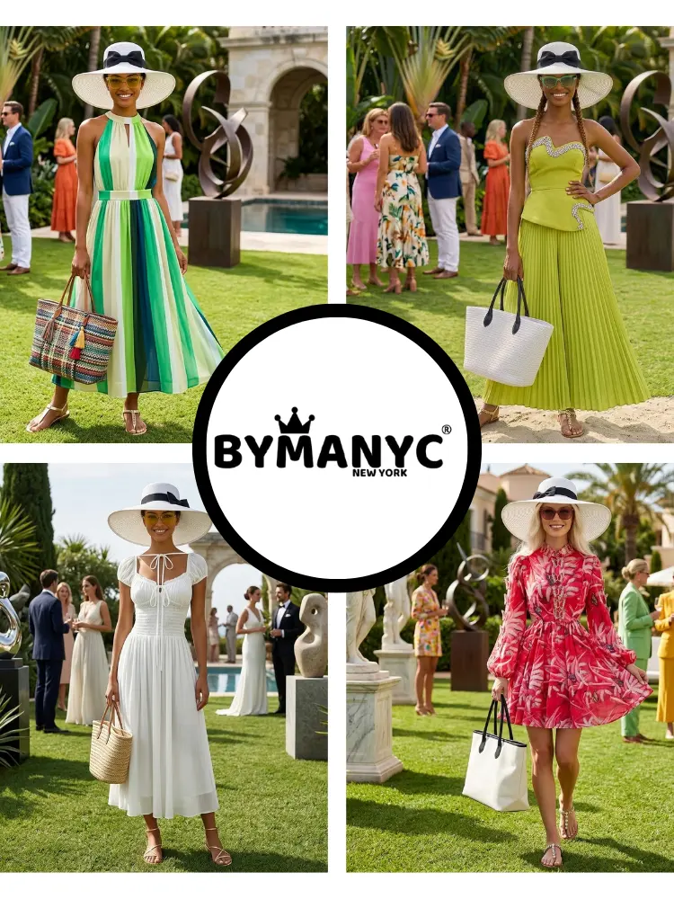 Women's Two-Piece Set Pleated Maxi Lime SOHO New Collection THE HAMPTONS BYMANYC ® New York by BYMANYC ® New York