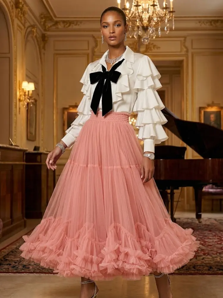 Women's Dusty Rose Tulle Skirt • SAINT-GERMAIN • New Collection PARIS LE MARAIS BYMANYC ® New York by BYMANYC ® New York