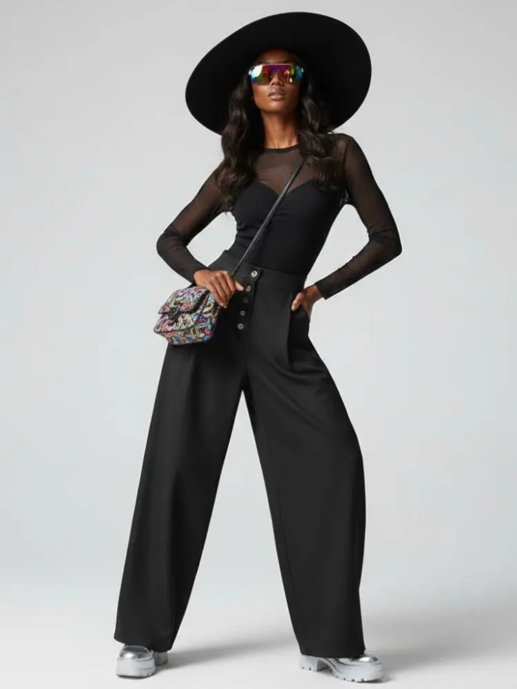 Women's Extra Wide Trousers BROOKLYN HEIGHTS NYFW New Colecction BYMANYC ® New York by BYMANYC ® New York