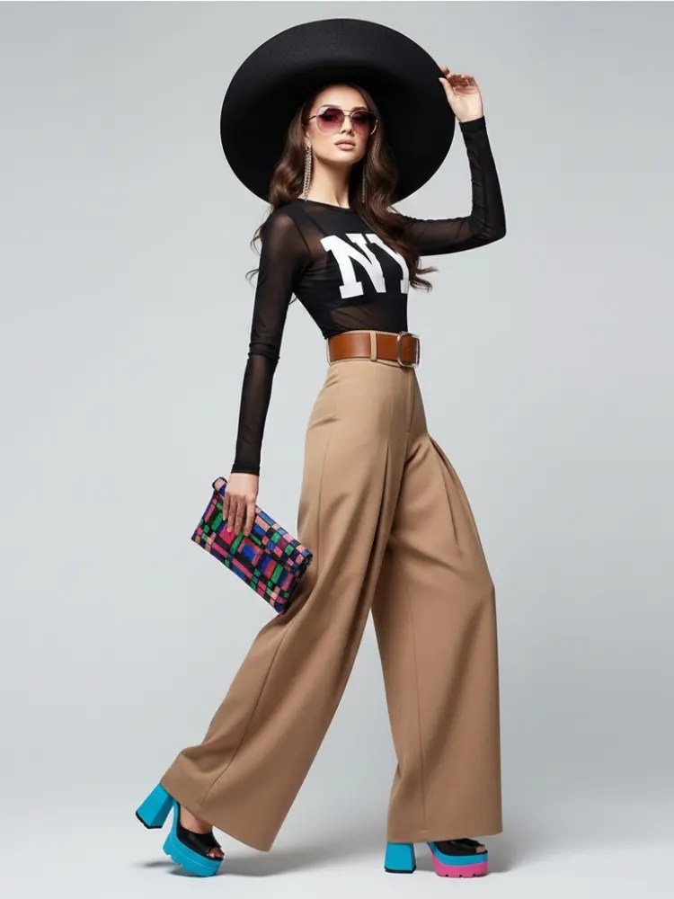 Women's Extra Wide Trousers UPPER EAST SIDE NYFW New Colecction BYMANYC ® New York by BYMANYC ® New York