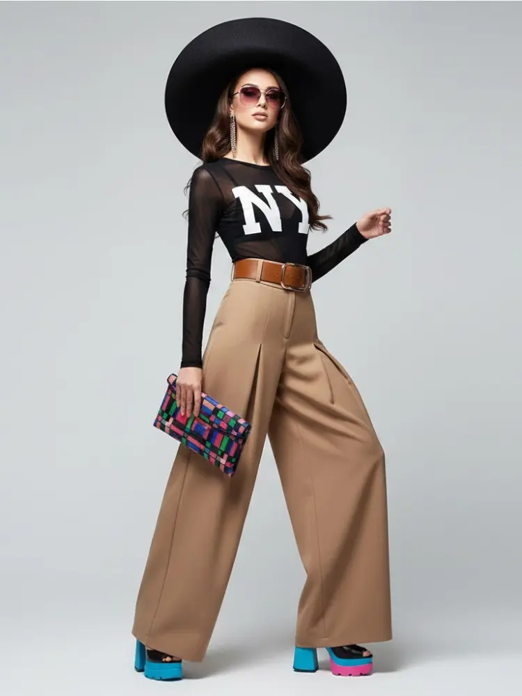 Women's Extra Wide Trousers UPPER EAST SIDE NYFW New Colecction BYMANYC ® New York by BYMANYC ® New York