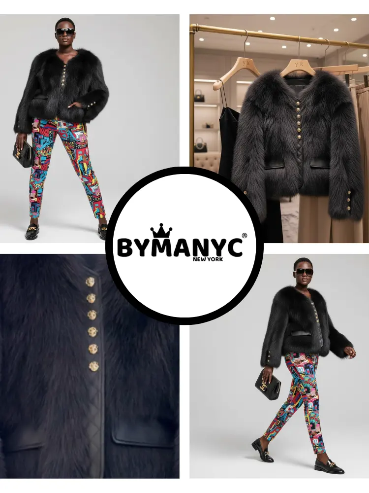 Women's Faux Fur Jacket UPPER EAST SIDE NYFW New Colecction BYMANYC ® New York by BYMANYC ® New York