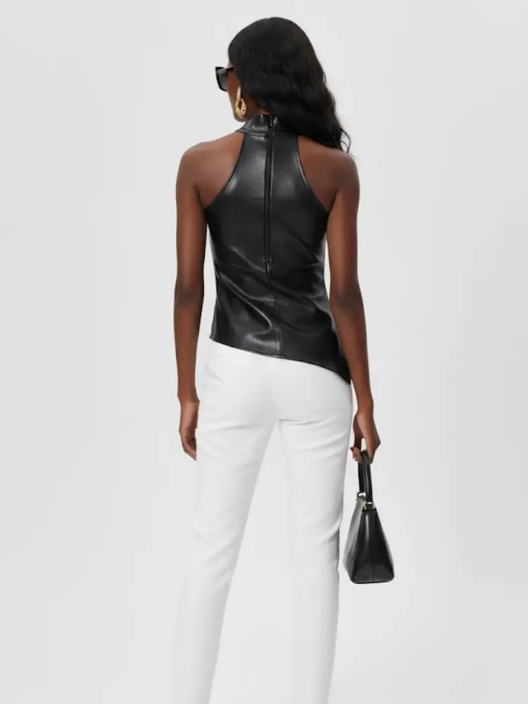 Women's Halter Vegan Leather Top UPPER EAST COUTURE BYMANYC ® New York by BYMANYC ® New York