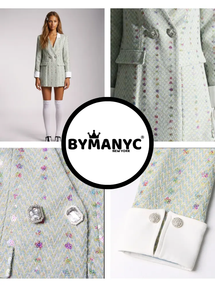 Women's Luxury Embroidered Long Blazer CENTRAL PARK BLOOM New Collection BYMANYC ® by BYMANYC ® New York