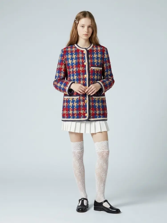Women's Luxury Multicolor Tweed Jacket SOHO New Collection Prêt-à-Porter BYMANYC ® New York by BYMANYC ® New York