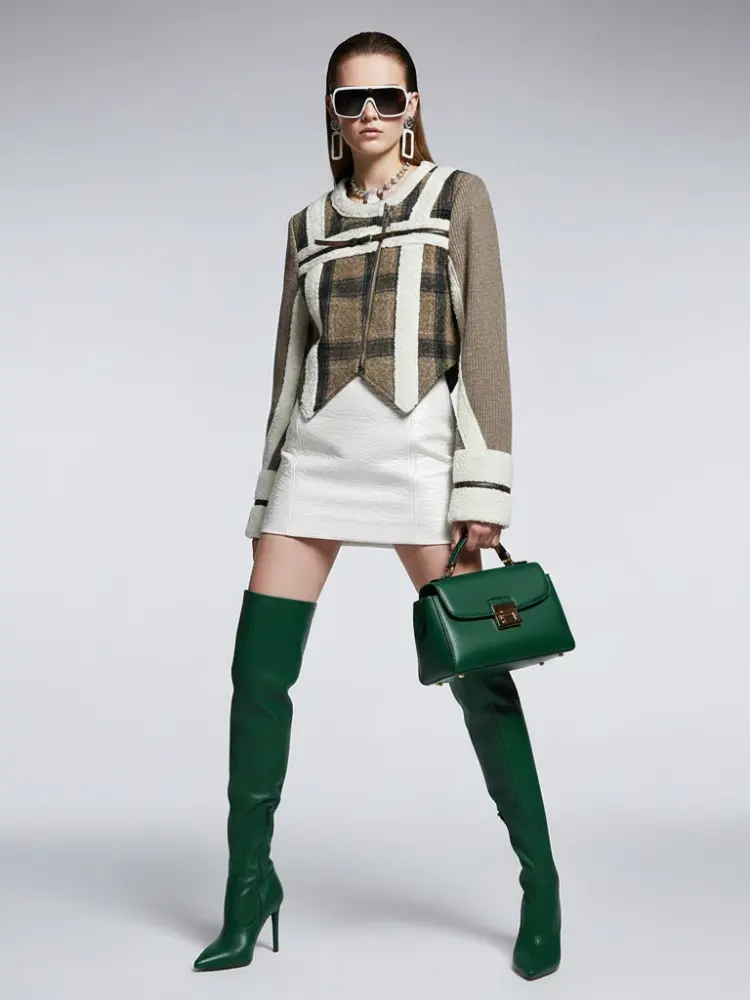 Women's Plaid Hybrid Jacket TRIBECA New Collection Couture in Manhattan BYMANYC ® New York by BYMANYC ® New York