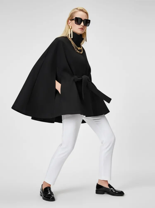 Women's Structured Sash Cape BLACK - PROSPECT HEIGHTS: New Collection COUTURE in BROOKLYN - BYMANYC ® New York by BYMANYC ® New York