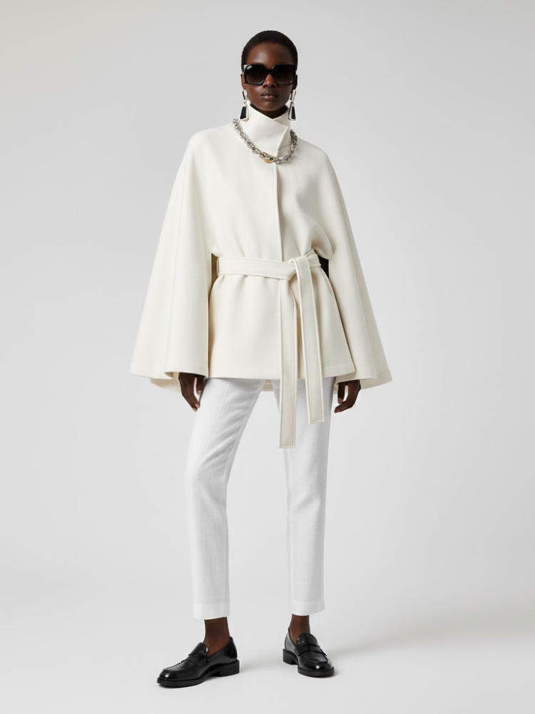 Women's Structured Sash Cape BLACK - PROSPECT HEIGHTS: New Collection COUTURE in BROOKLYN - BYMANYC ® New York by BYMANYC ® New York
