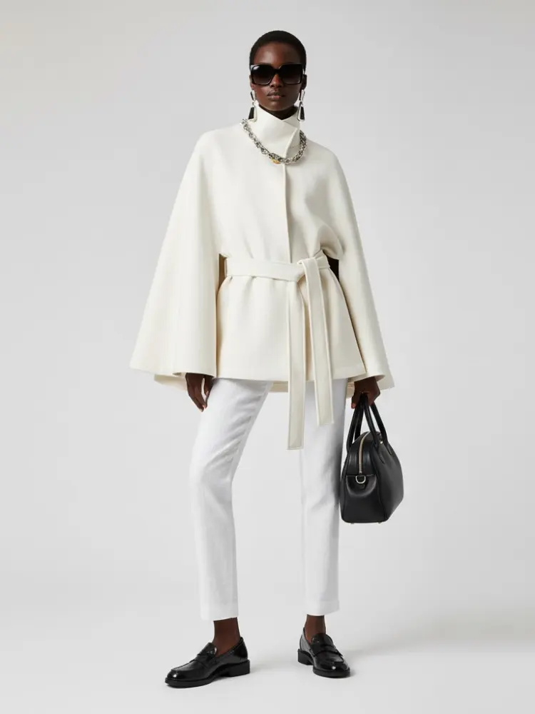 Women's Structured Sash Cape BLACK - PROSPECT HEIGHTS: New Collection COUTURE in BROOKLYN - BYMANYC ® New York by BYMANYC ® New York