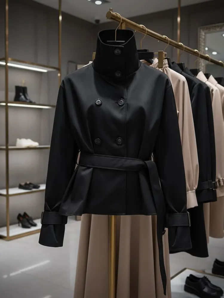 Women's Structured Wrap Jacket BLACK - COBBLE HILL: New Collection COUTURE in BROOKLYN - BYMANYC ® New York by BYMANYC ® New York