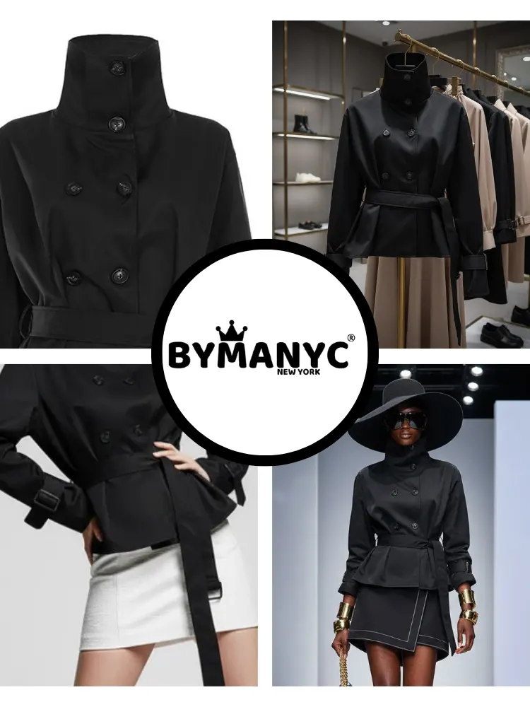 Women's Structured Wrap Jacket BLACK - COBBLE HILL: New Collection COUTURE in BROOKLYN - BYMANYC ® New York by BYMANYC ® New York
