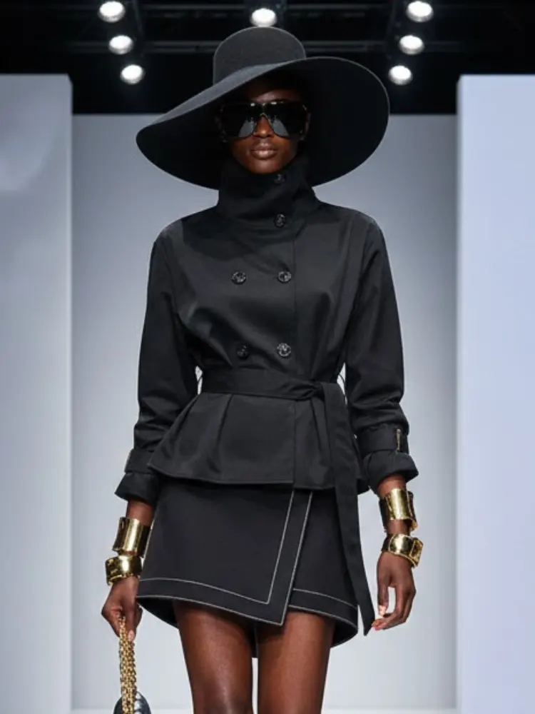 Women's Structured Wrap Jacket BLACK - COBBLE HILL: New Collection COUTURE in BROOKLYN - BYMANYC ® New York by BYMANYC ® New York