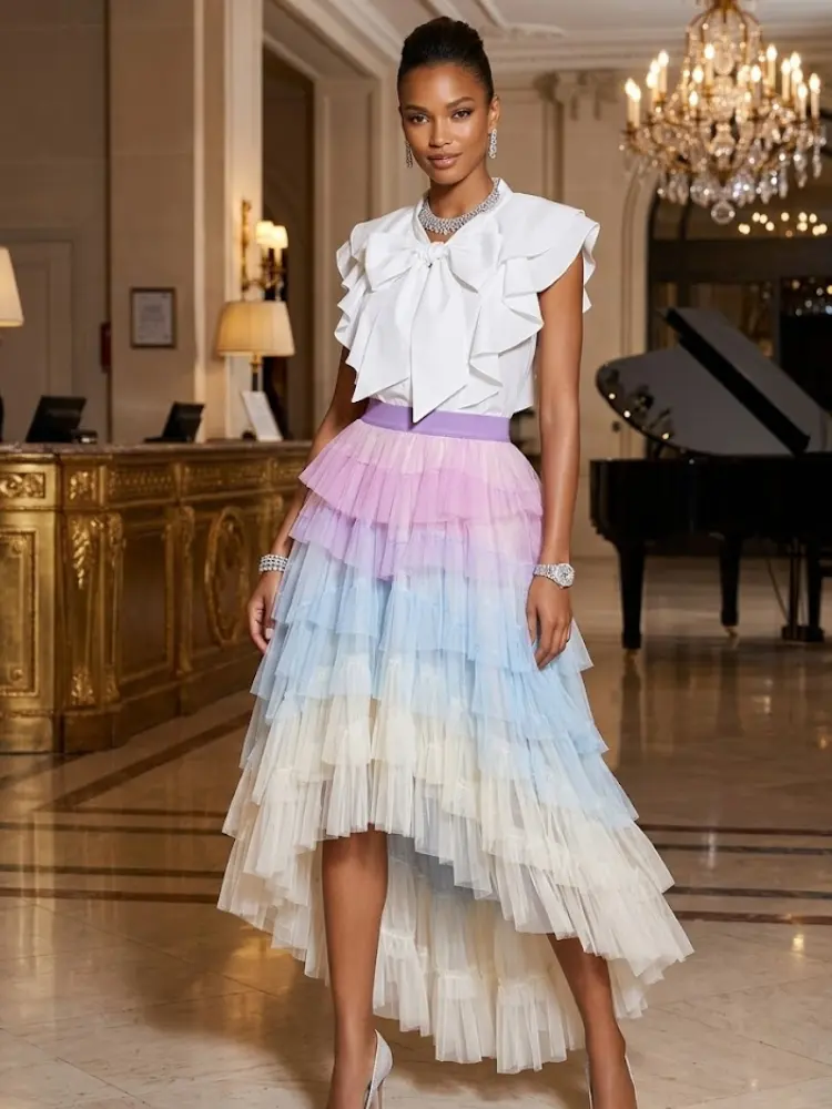 Women's Tricolor Tulle Skirt • MONTMARTRE • New Collection PARIS LE MARAIS BYMANYC ® New York by BYMANYC ® New York