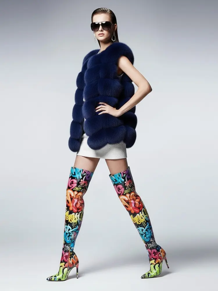 Women's Voluminous Fur Vest DUMBO New Collection Couture in Manhattan BYMANYC ® New York by BYMANYC ® New York