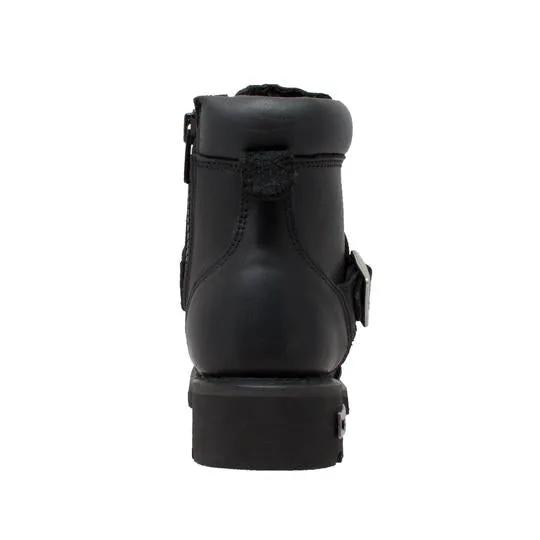 Women's 6" Black Lace Zipper Boot Leather Boots by AdTec
