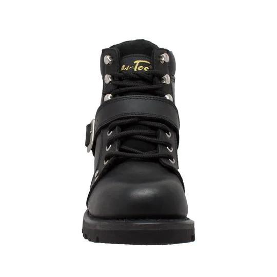 Women's 6" Black Lace Zipper Boot Leather Boots by AdTec