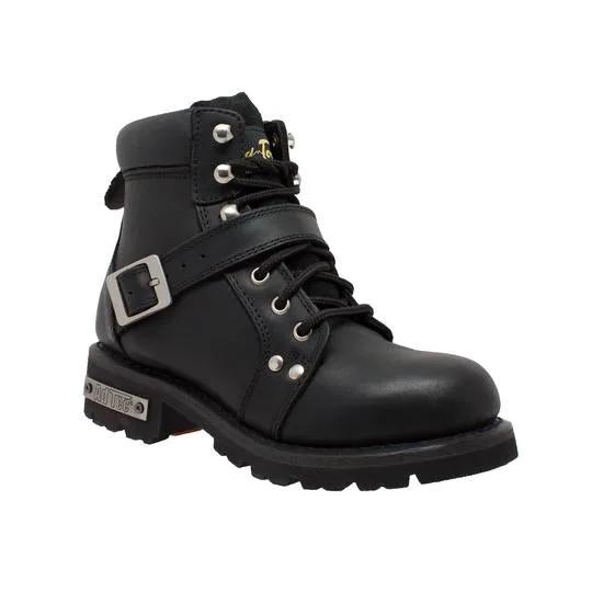 Women's 6" Black Lace Zipper Boot Leather Boots by AdTec